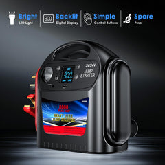 FlyAuto 8000A force-start button enables quick restart of stubborn batteries.
