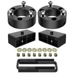 FLYCLE 3-front-2-rear leveling kit assembly view highlights quick lift without cutting