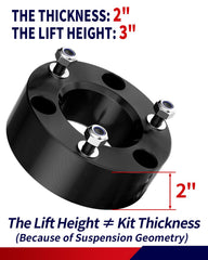 Flycle 3-inch front leveling kit side profile enhancing truck stance