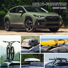 FLYCLE Crosstrek rail-mount compatible crossbars on roof rails
