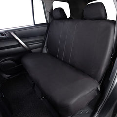 Flying Banner black polyester seat cover provides durable protection