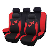 Flying Banner Butterfly car seat covers full set red, front view showing bold interior upgrade.