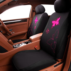 Flying Banner Butterfly Black Rose Red seat cover boosts bold style and cleaning ease.