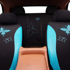 Flying Banner mint blue lace set complements diverse car interiors.