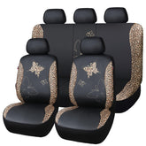 Flying Banner Butterfly seat covers in leopard brown, full set for refreshed interior