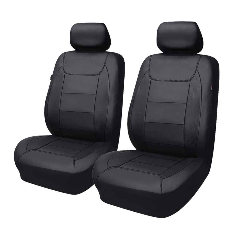 Flying Banner car seat cover front pair solid black protects upholstery.