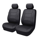 Flying Banner car seat cover front pair solid black protects upholstery.