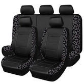 Flying Banner carbon fiber seat cover leopard gray left-front protects seats and wipes clean easily