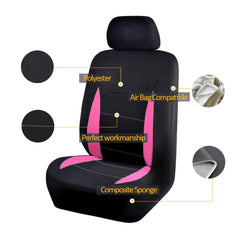 Flying Banner front seat cover airbag-compatible design for safe use.