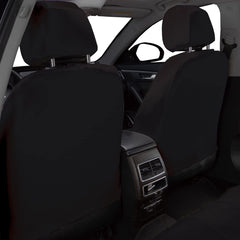 Flying Banner universal-fit seat cover demonstrated for easy installation