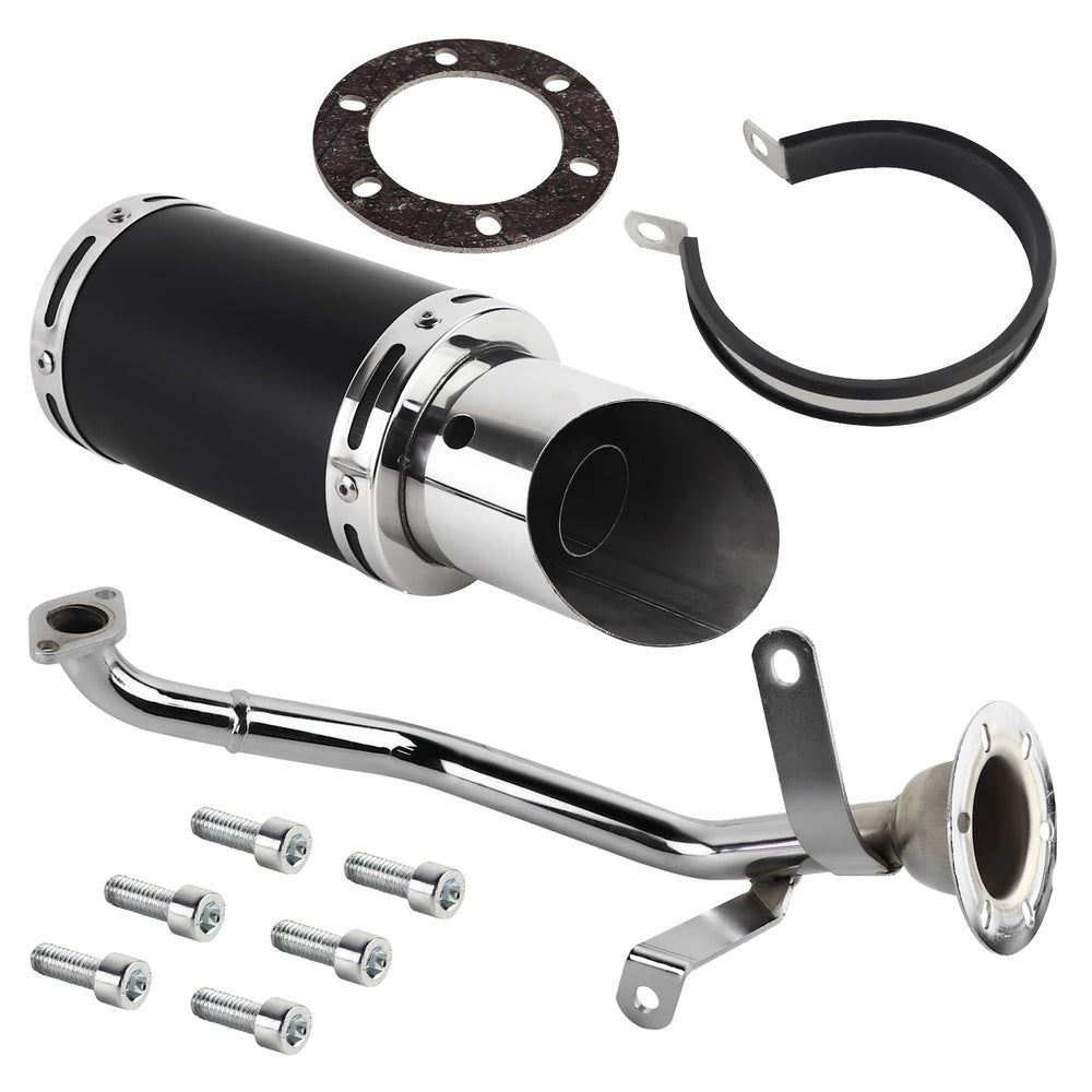 FLYPIG Gy6 packaged exhaust kit ready for DIY installation.