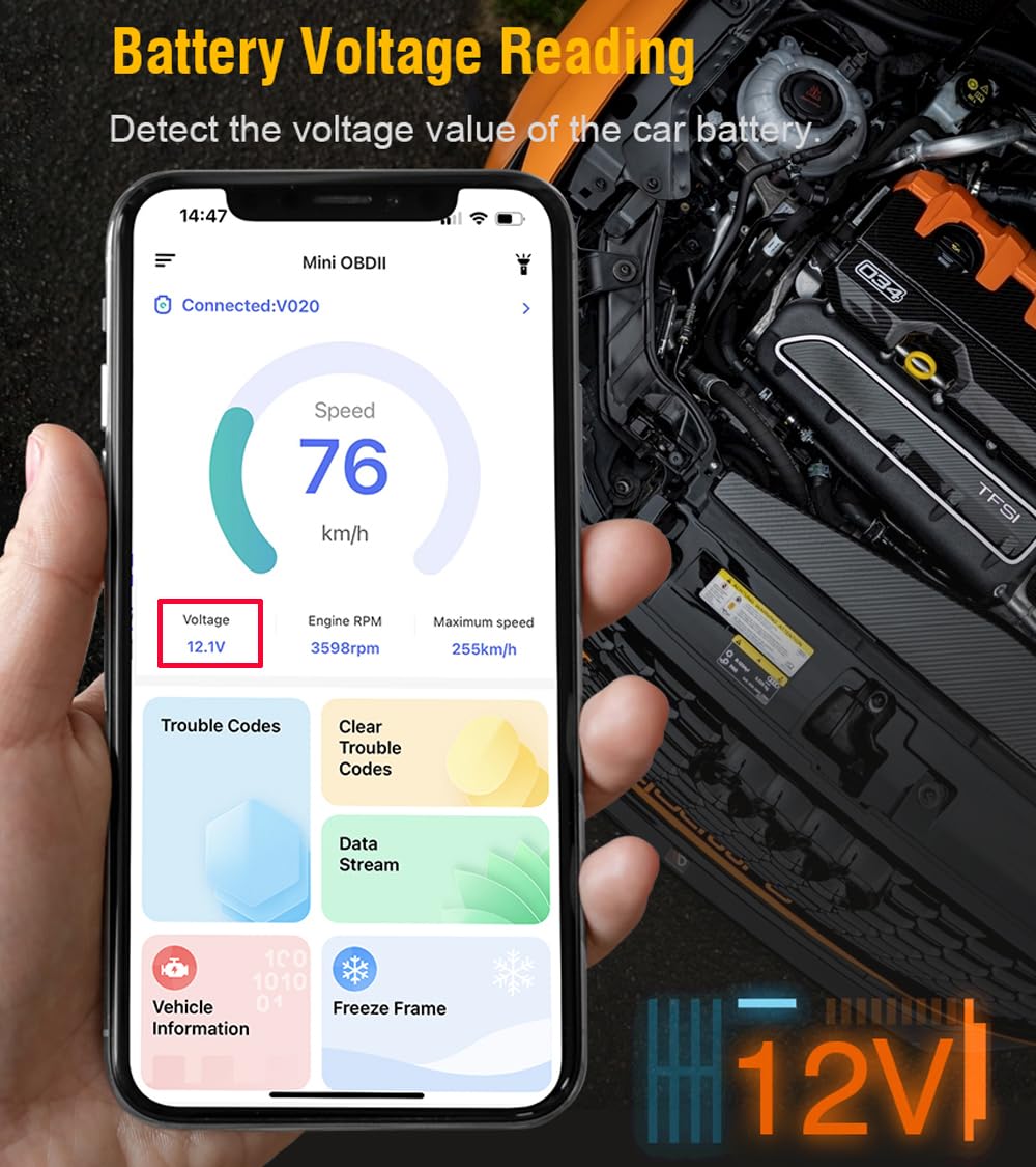 FlyroadUp OBD2 scanner VIN reading aids used-car evaluation.