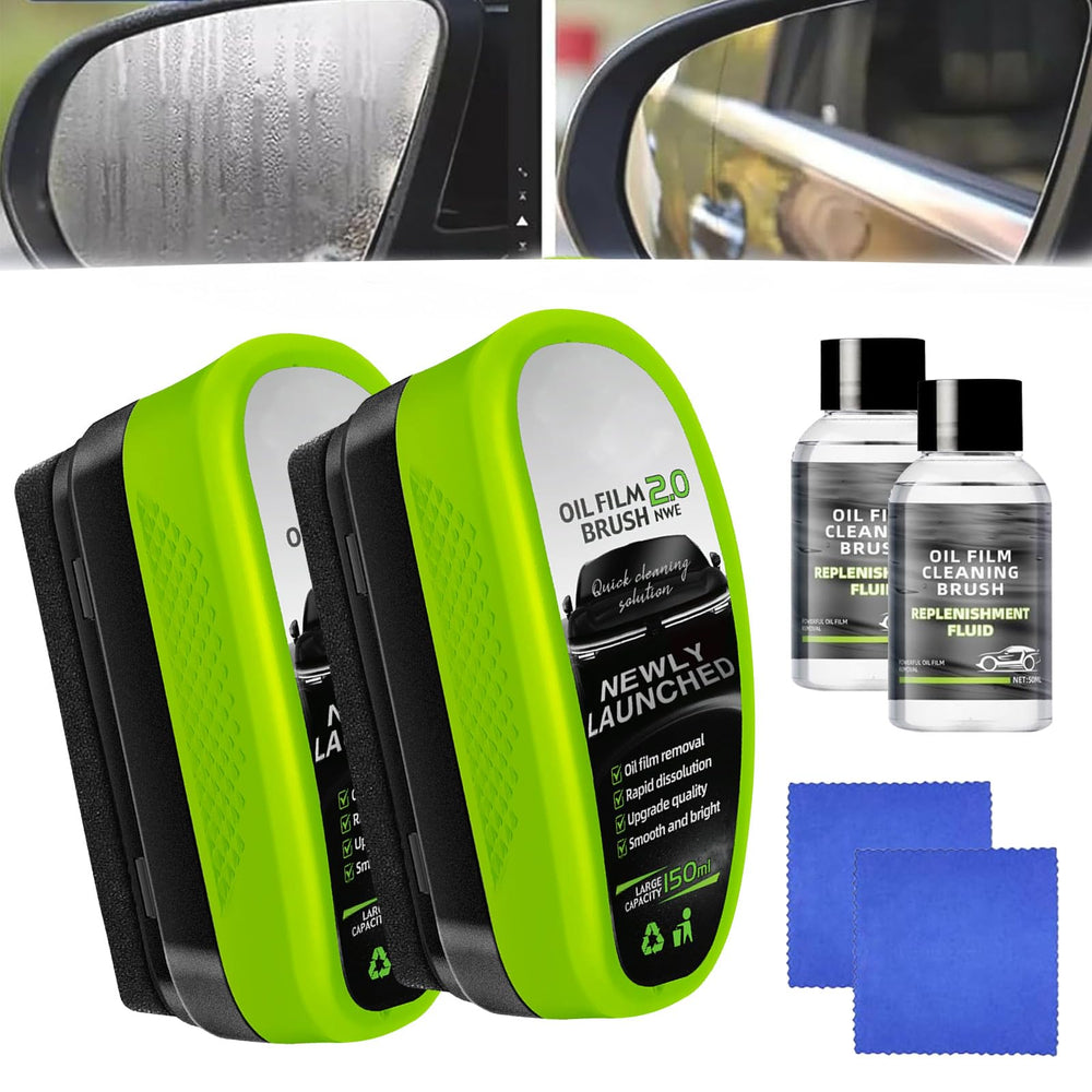 FneeMukt oil-free glass brush cleans the windshield for clearer night driving