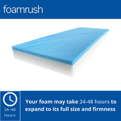 Medium-firm FoamRush core providing balanced support under hips and shoulders.