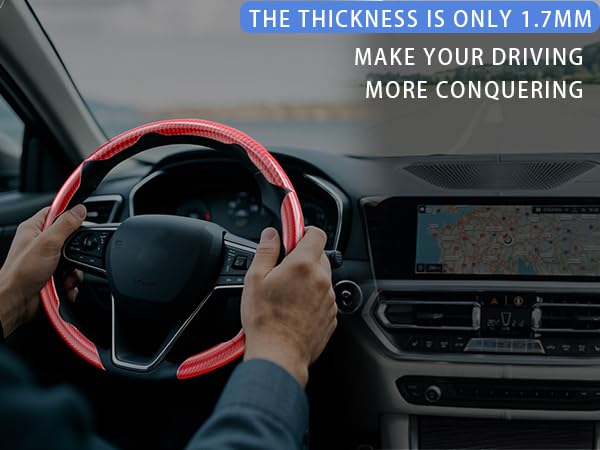 FOAN blue clip-on steering wheel cover installs in seconds without tools.