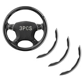 FOAN carbon fiber texture steering wheel covers with clip-on fit for anti-slip grip.