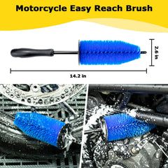 focopot Chain Brush removes heavy dirt and oil from motorcycle chains.
