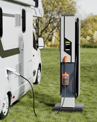 FOCSPROD RV surge protector right-angle plug enables tidy, space-saving hookups