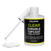 Followin Clear Coat bottle close-up showing gloss-ready surface protection for car paint
