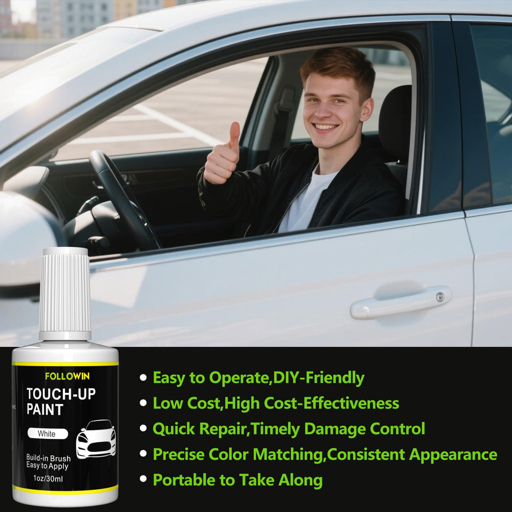 Followin precise color‑matched white paint maintains vehicle look after repairs
