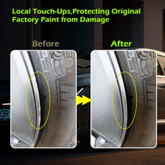 FOLLOWIN Silver Rim repair on wheel close-up shows scratch coverage.