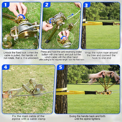 Fologtoo tree sling included enables quick, safe connections.