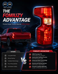 FOMIUZY halogen tail lights assembly running light for Silverado daytime visibility.