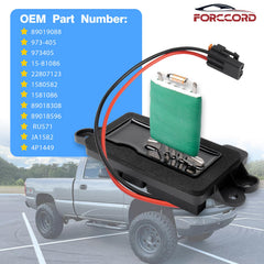 Forccord blower motor resistor with harness replaces multiple OEM part numbers for easy replacement.