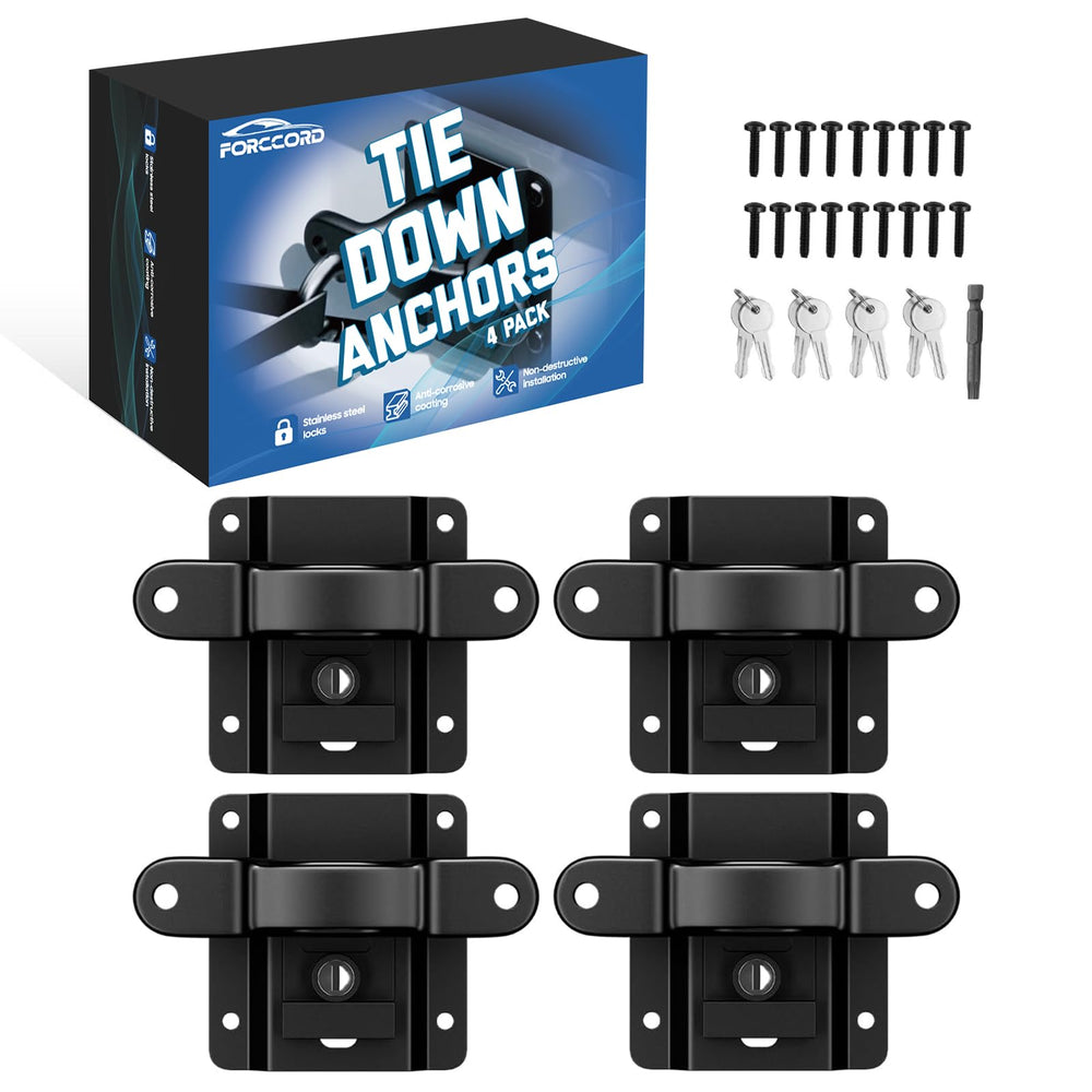 Forccord tie down anchor in Ford bed mount secures gear with reliable stability.