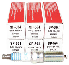 Ford SP594 iridium spark plug closeup highlighting precision electrodes for reliable ignition