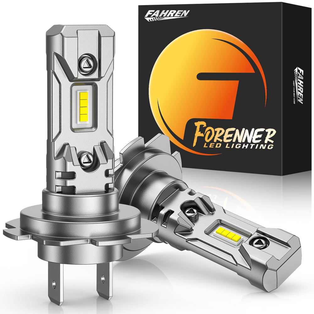 FORENNER H7 light bulb delivering 6500K brightness for clearer night visibility.
