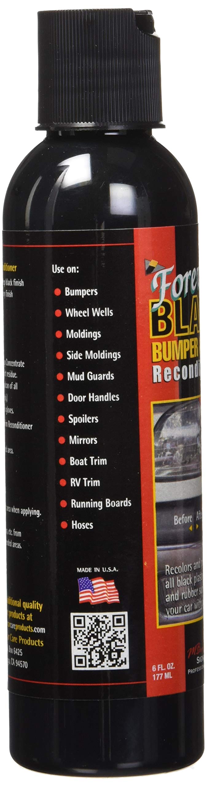 Forever Black application on bumper demonstrates UV protection and dust resistance.