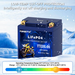 Forgetyo YTX30L-BS packaging designed for safe transport and setup.