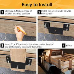 FOROIRON stake pocket with 2x4 lumber and steel stakes
