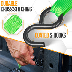 FORTEM s-hook strap with coating for weather resistance on outdoor loads