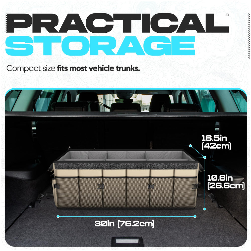 FORTEM Trunk Organizer collapsible lid keeps contents out of sight