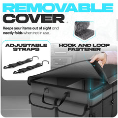FORTEM trunk organizer interlocking buckles connect multiple units.