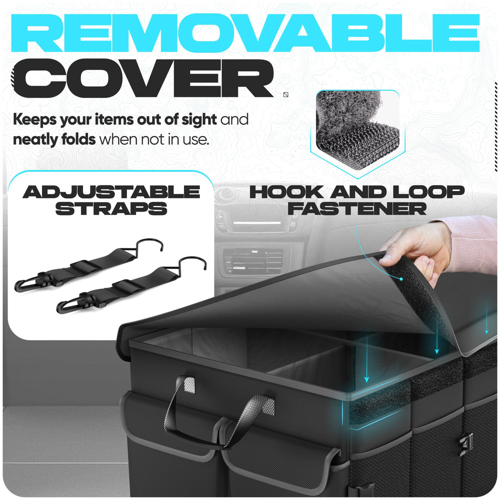 FORTEM Trunk Organizer removable lid keeps belongings out of sight