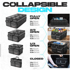 FORTEM trunk organizer removable lid adds privacy and security.