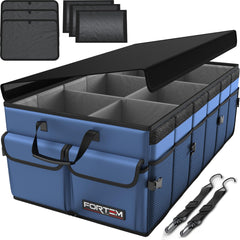 FORTEM Trunk Organizer with sturdy box base improves stability in SUV trunks.