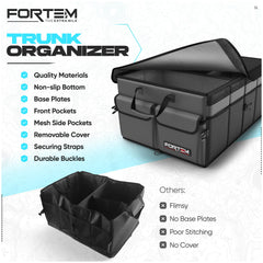 FORTEM trunk organizer foldable storage saves space when not in use.