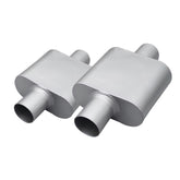 FortisArc universal muffler body close-up showing rugged aluminum construction for longevity.