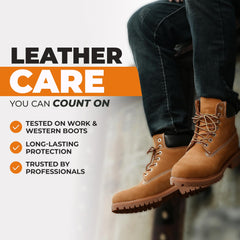 FORTIVO 16oz boot oil kit included for long-lasting leather care.
