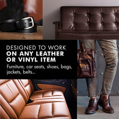 Fortivo Leather Scratch Remover applied to small scratches for renewed finish.