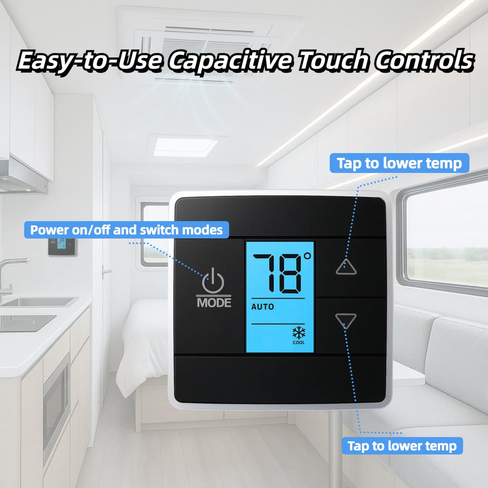 FORZEEY RV thermostat compact design fits tight dashboards.
