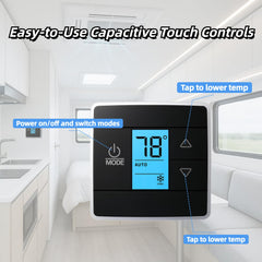 FORZEEY RV thermostat compact design fits tight dashboards.