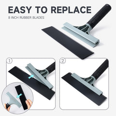 FOSHIO shower door squeegee dries doors and tiles with ease