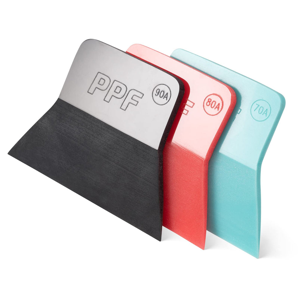 FOSHIO PPF blue 70A squeegee reaches curves with gentle pressure