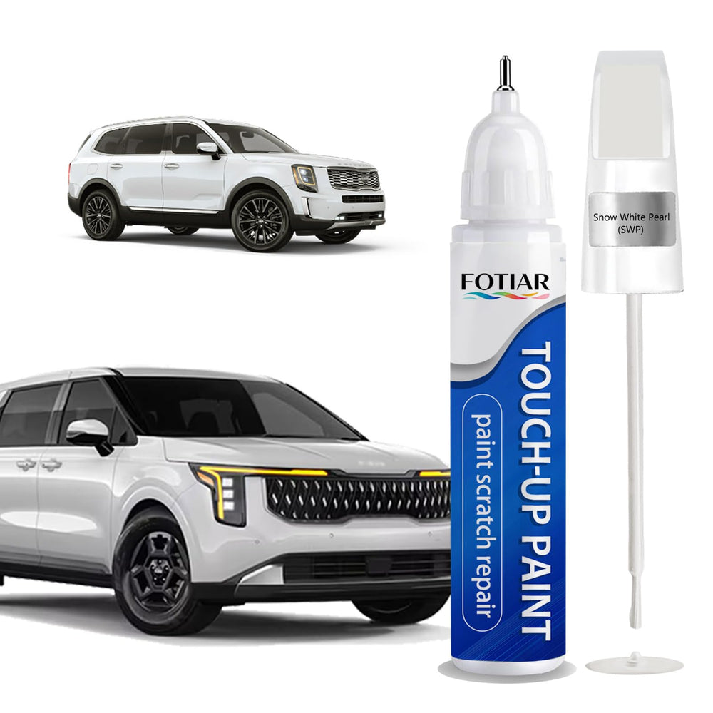 Fotiar Snow White Pearl SWP touch-up bottle close-up showing color accuracy