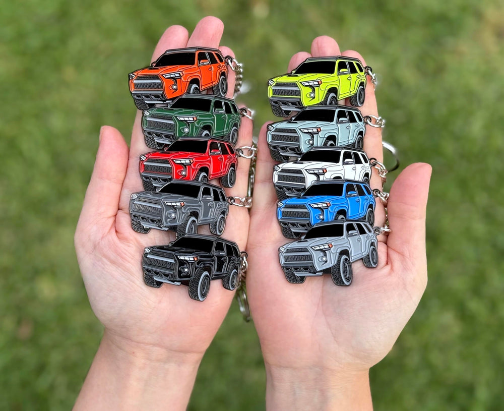 FOUR WHEEL BEAST 4Runner keychain copyrighted design detail by artist.